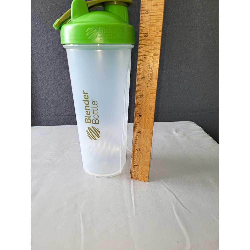 BlenderBottle Classic 28 oz Shaker Bottle Green Lid Clear BPA-Free Mixing Ball